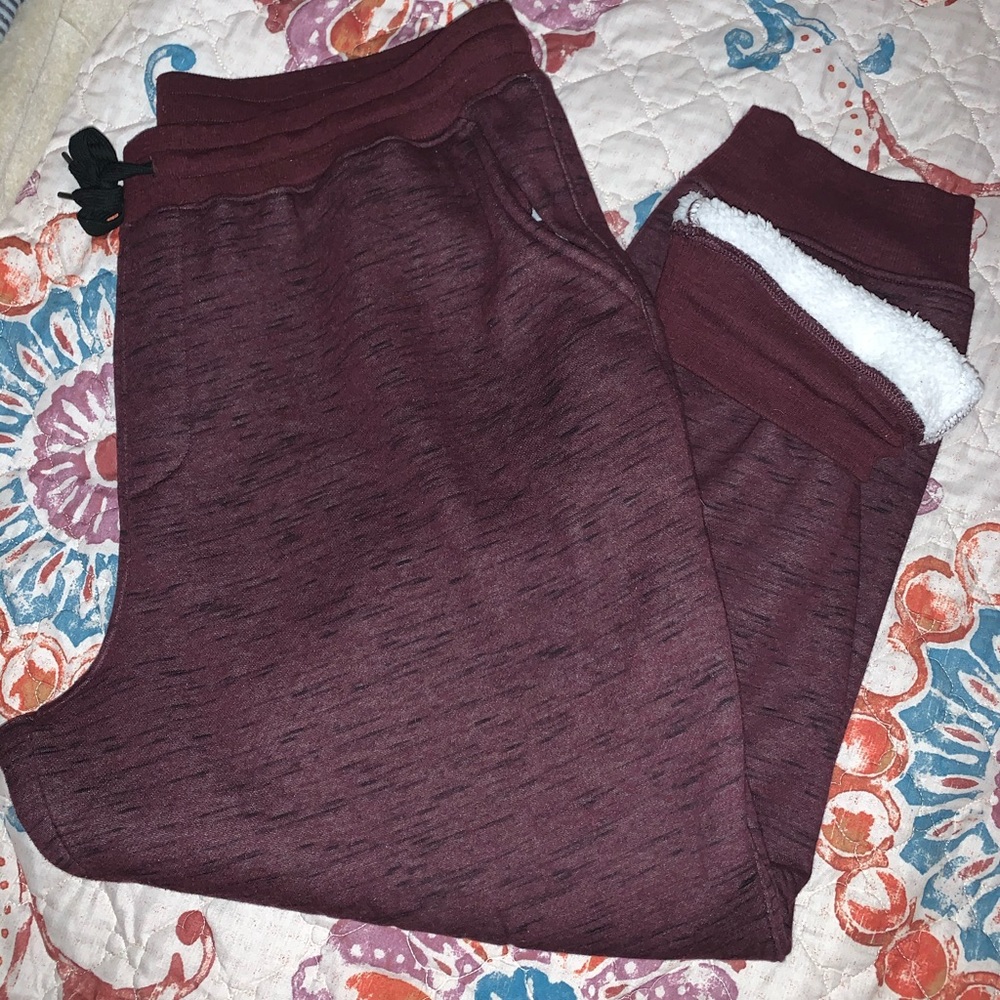 George fleece lined sweatpant burgundy sz XL